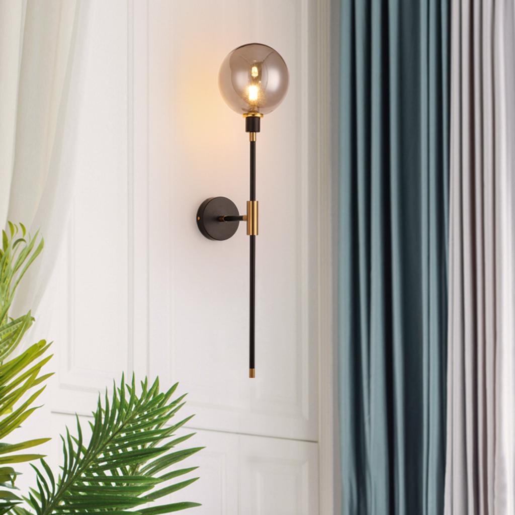 New Stylish Modern Black Iron LED Magic Bean Glass Ball Wall Lamp for Loft Decor - Nordic Bedside Fixtures, Perfect for Living R