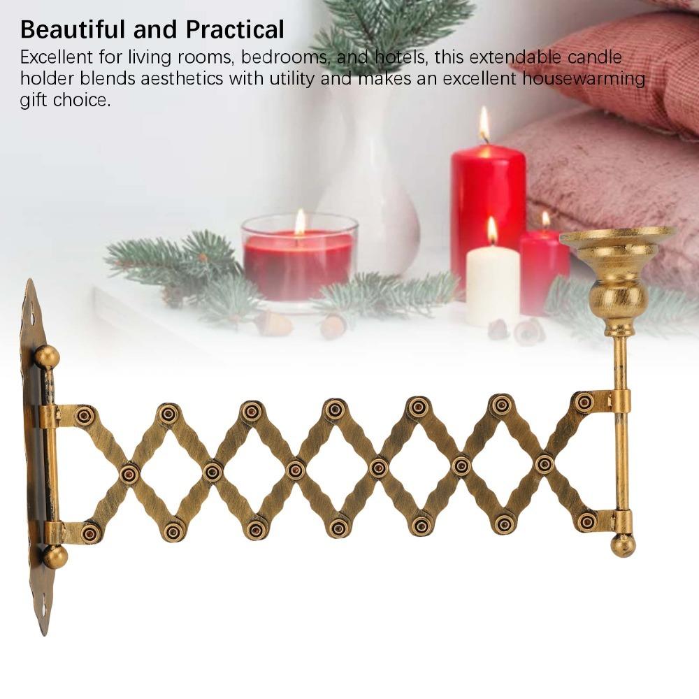 Antique Bronze Finish Metal Candlestick Holder Wall Mounted Candle Holder  Ambient Lighting