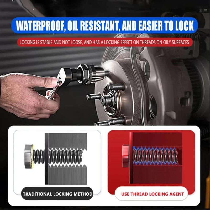 243 Medium Strength Blue Threadlocker 10ml 50ml, Anaerobic Adhesive Anti-Loose Sealant for Nuts Bolts Screws Fastening & Anti-Vibration