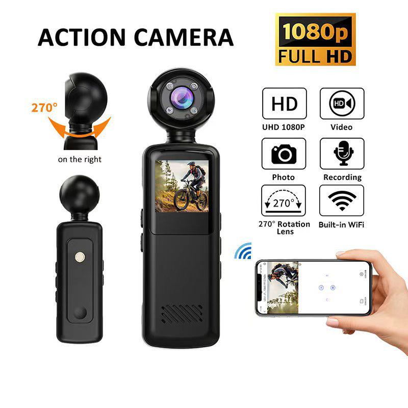 1080p HD Sports Camera for Cycling with Night Vision and WiFi