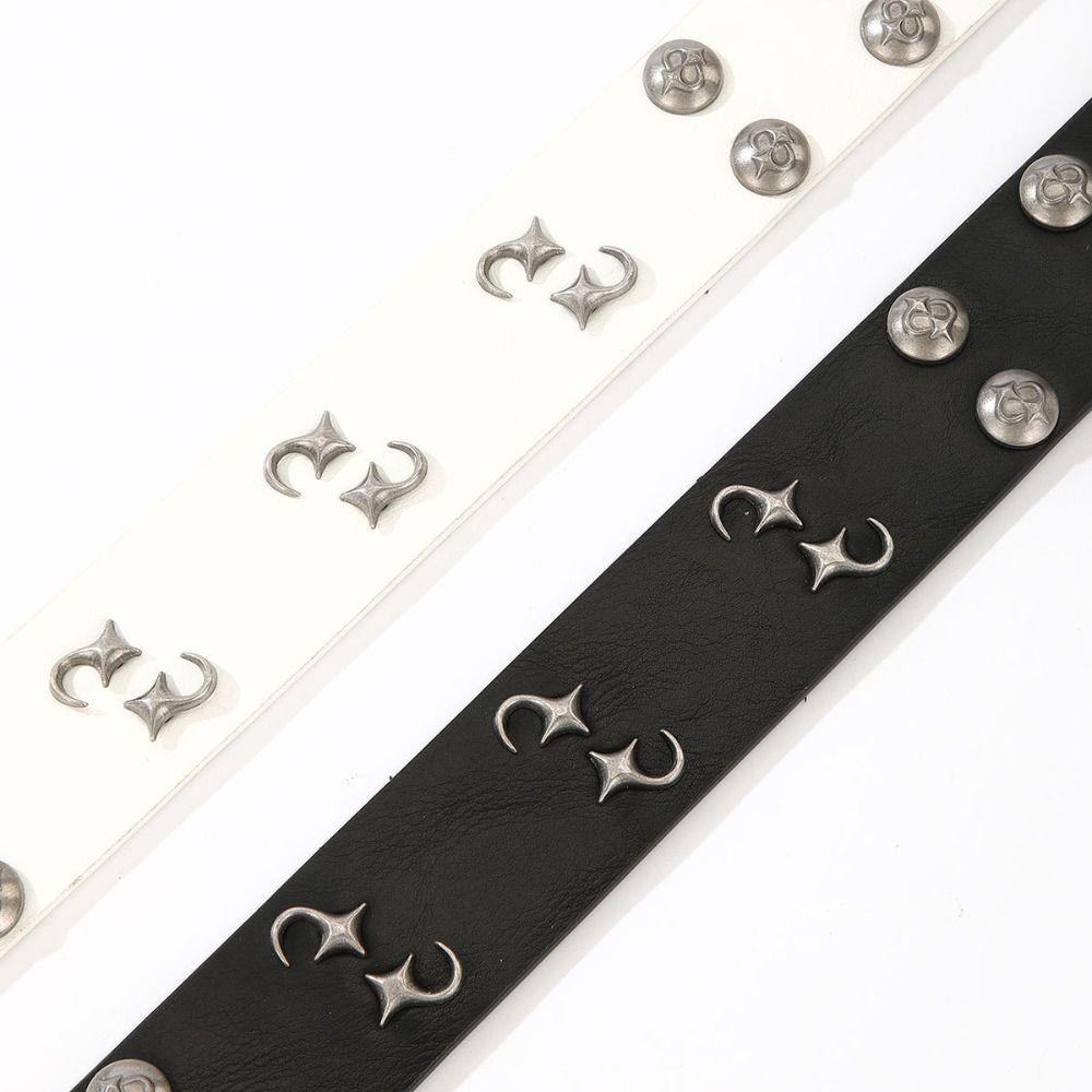Carved Buckle Rivet Belt Spicy Girl Men Belt Trend Y2K Belt Jeans Accessories