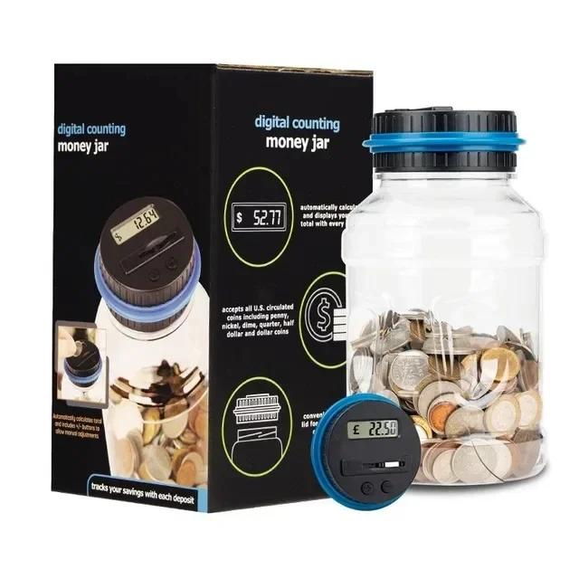 Electronic Piggy Bank Counter Coin Digital LCD Counting Coin Money Saving Box Jar Coins Storage Box for USD EURO Money Gifts UK