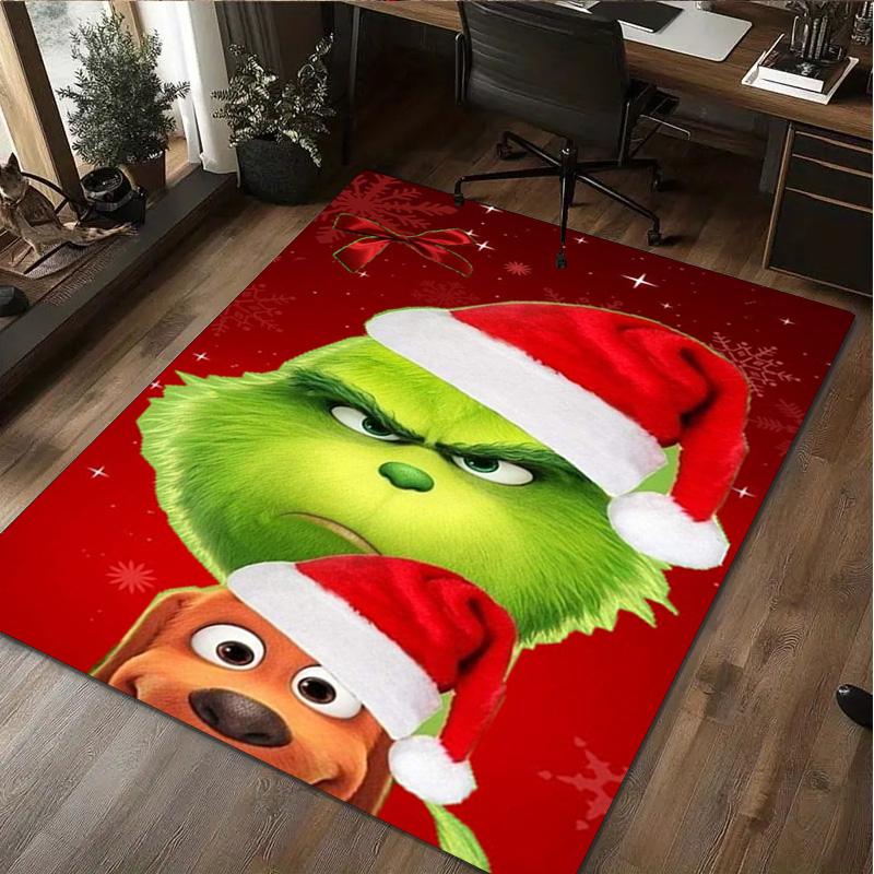 Covor Crăciun Grinch Covor Decorativ de Birou Pentru Sufragerie Dormitor Preș de Ușă Covor de Podea Covor pentru Zona Scaunului de Calculator cadou perfect de sărbători