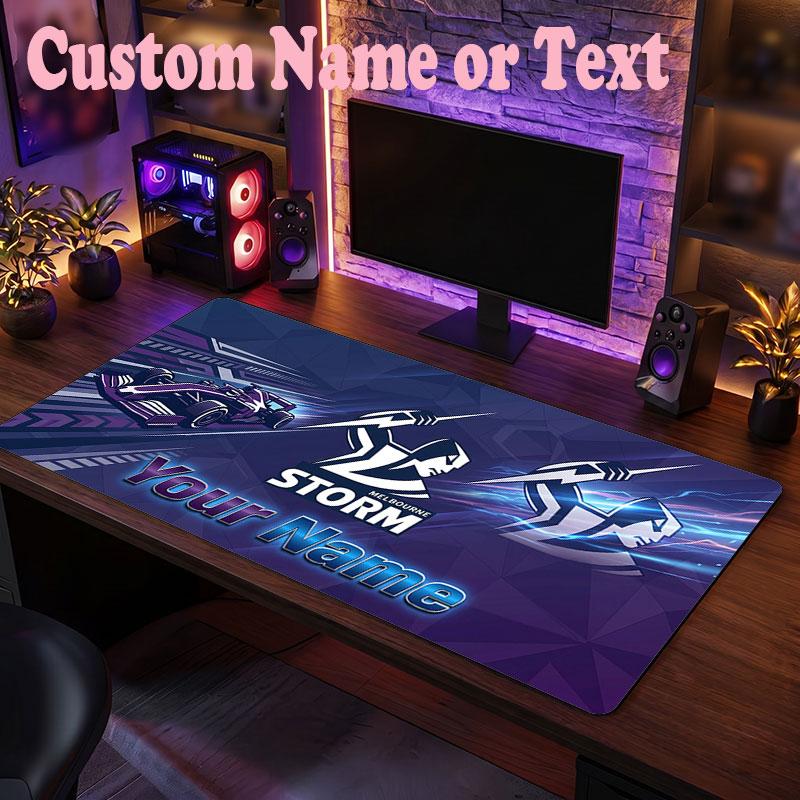 Melbourne Storm Customized Name Text Mouse Pad, Large Desk Mouse Mat Personalized Home Office Present