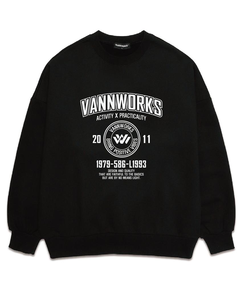VANNWORKS Activity Arch Oversized Sweatshirt (Vls0051) Black/White