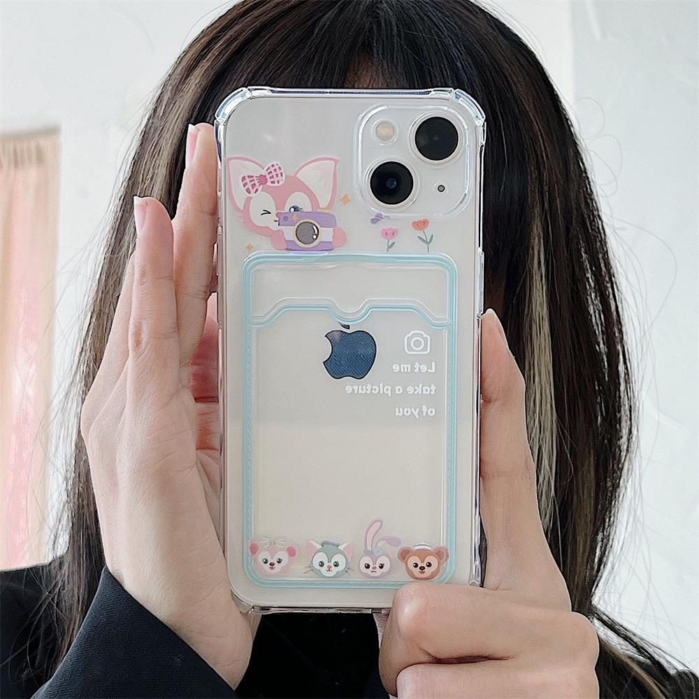 

Прозрачный чехол Pink Bear с 16 картами для Apple iPhone 11/12 Pro Max, подходит для 13/14/XR 13 Pro Max