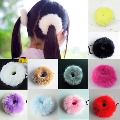 Rubber Hair Band Cute Warm Soft Women Girls Kids Fake Rabbit Fur Elastic Girls Kids Accessories