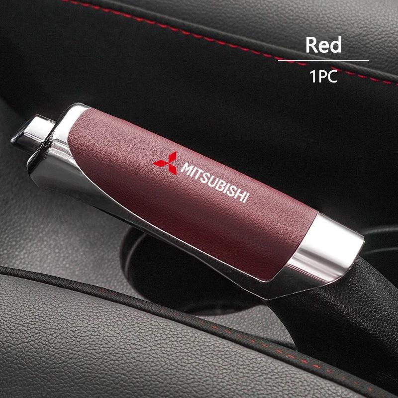 Leather Litchi Grain Car Hand Brake Cover Anti-slip Grip Protector for Mitsubishi Outlander Lancer 9 10 ASX Pajero