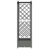 Raised Garden Bed with Trellis and Hanging Roof Light Grey 124 X 40 X 125 Cm PP