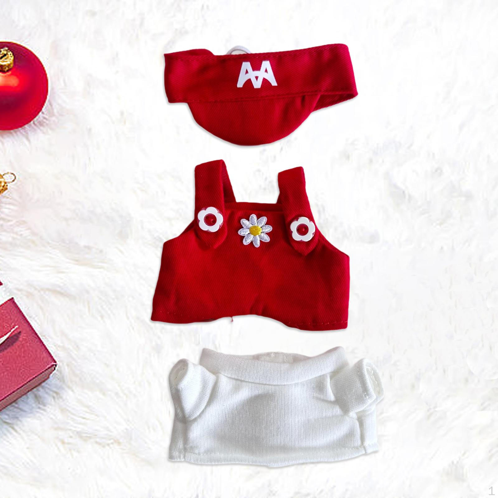 

15-17cm Plush Doll Clothes, Cute, Costumes, Dress up,Photo Props,Doll Clothing Fashion DIY Soft червоний