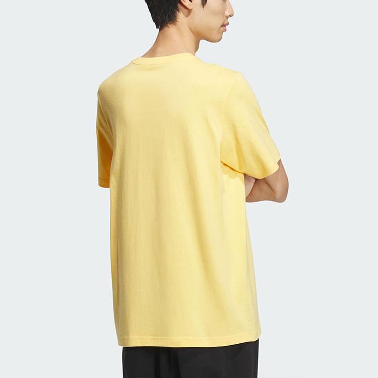 Adidas Printed Logo Casual Sports Short Sleeve T-Shirt Men Tops Bright-Yellow JI6835