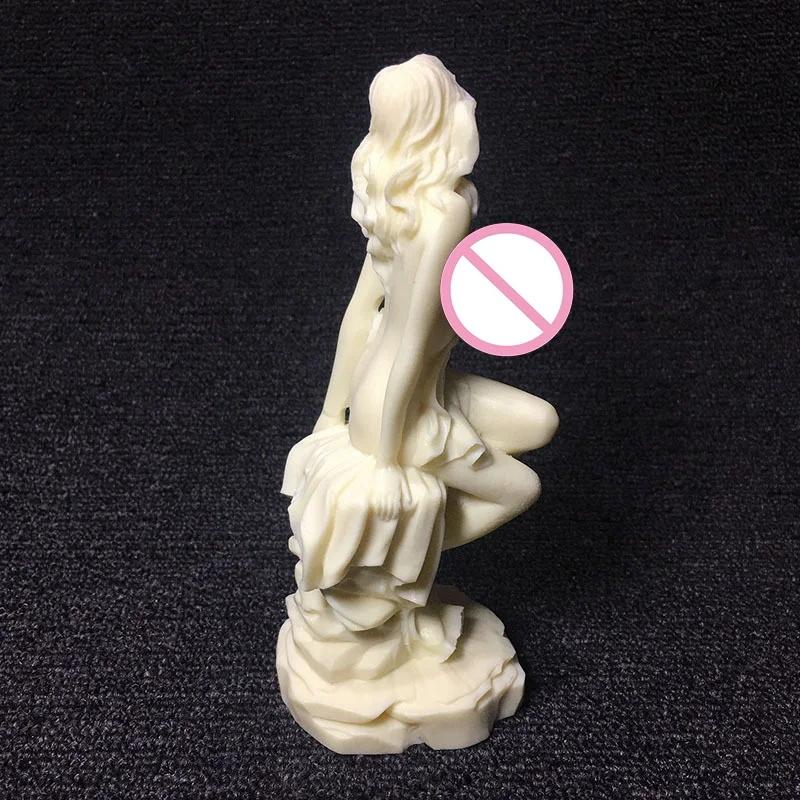 Goddess Characters Decorative Statue- Sexy Nude Art Figurine White Home Room Office Decoration Accessories 15CM / 5.89 in