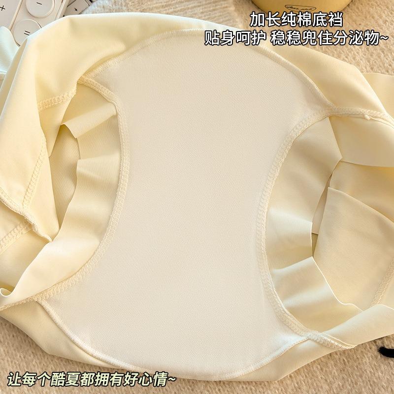 New underwear girls thin women's ice silk mid-waist women's boxer shorts breathable extended crotch comfortable underwear