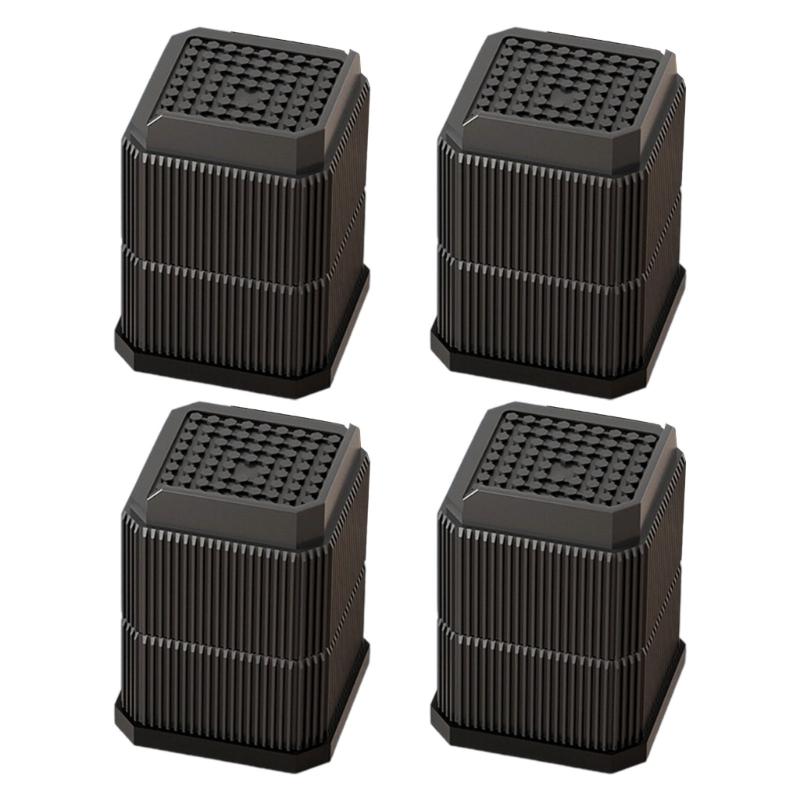 Pacote com 4 Capas de Pés de Móveis Plásticas Antiderrapantes Protetores de Altura Ajustável para Mesas Armários Guarda-roupas