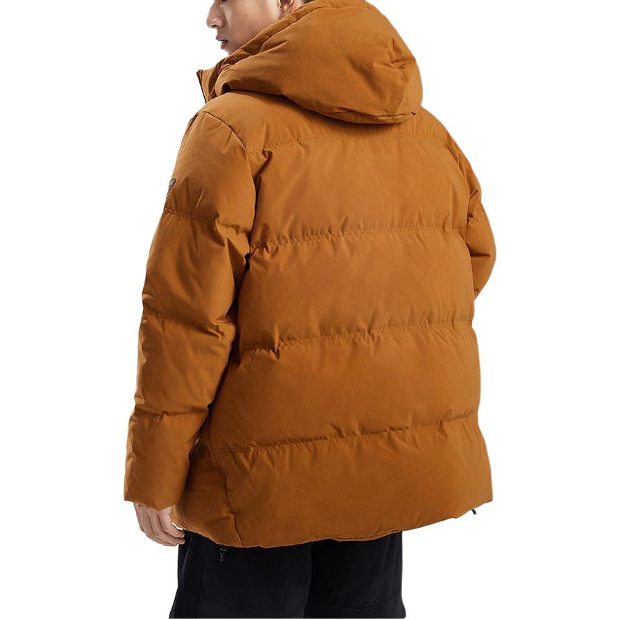 Asics Solid Color Hooded Woven Zip-Up Down Jacket Men Outerwear Brown 2031E447-200