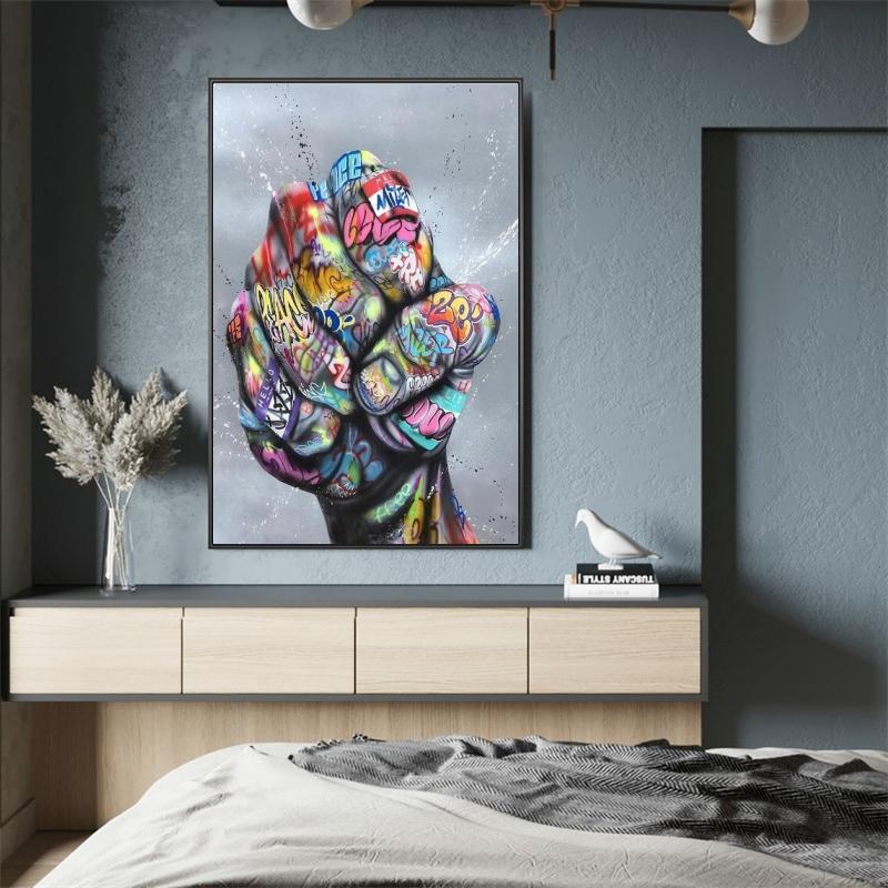 Graffiti Street Art Power of First Art Canvas Posters and Prints Picturi de artă abstractă pe perete Fotografii Home Decor Cuadros