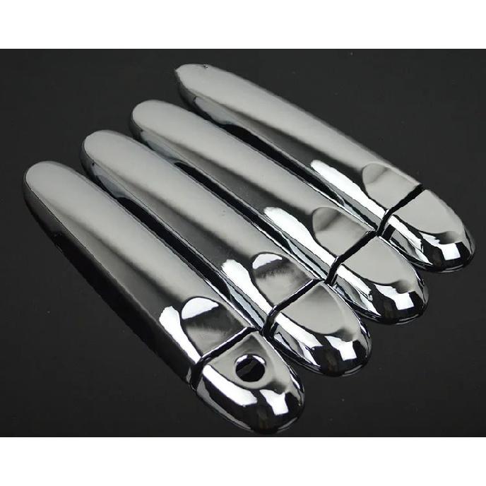 Door Handle Cover For Nissan March Micra K13 2010-2015 Carbon Fiber Chrome Car Trim Stickers Car Styling Accessories