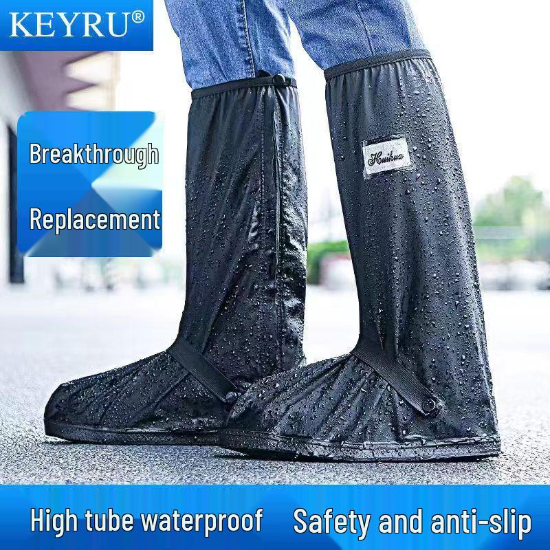 Waterproof Non-Slip High-Top Shoe Covers: Rain, Snow, & Sandproof Protection for Outdoor Cycling