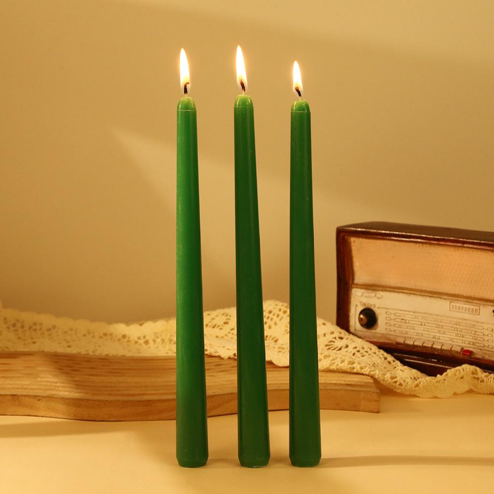 12-pack European Classic Colorful Long-stem Candles for Household Power Outage Emergency Taper-less Candles