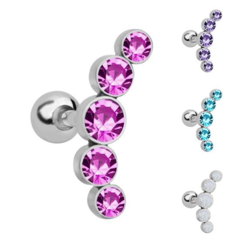 1 τμχ Γυναικεία Rhinestone Cartilage Helix Tragus Ear Stud Earring Piercing Jewelry
