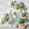 Bruiloft Verjaardag Babyborrel Geslachtsonthulling Decoraties Stofblauw Wit Ballonnenboog Slingerset