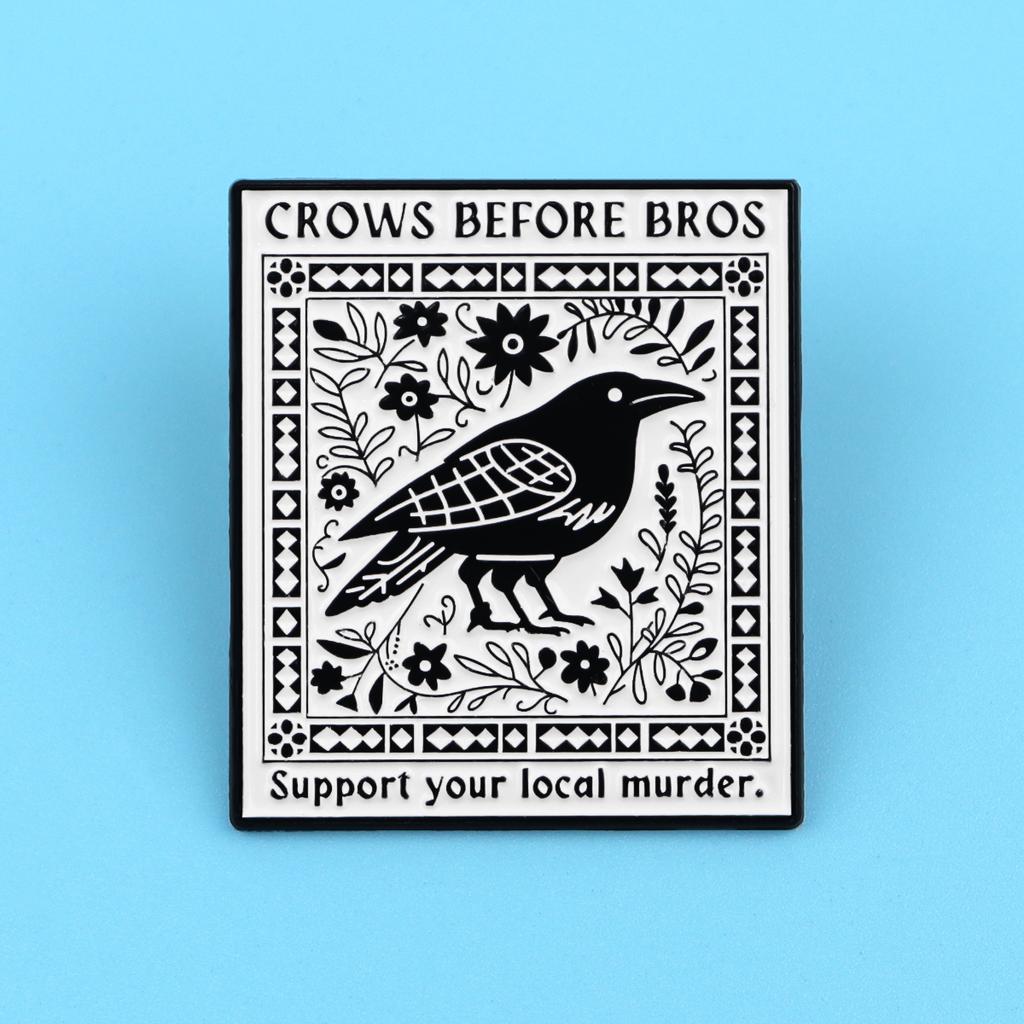 Funny CROWS Enamel Pin Cartoon Badges Punk Jewelry Cosplay Accessories Toys Gift for Backpack Clothes Hat Lapel Pins Brooch