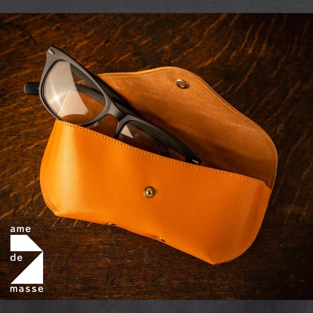 AME DE MASSE Leather Eyeglasses Case Made in Japan Tochigi Genuine