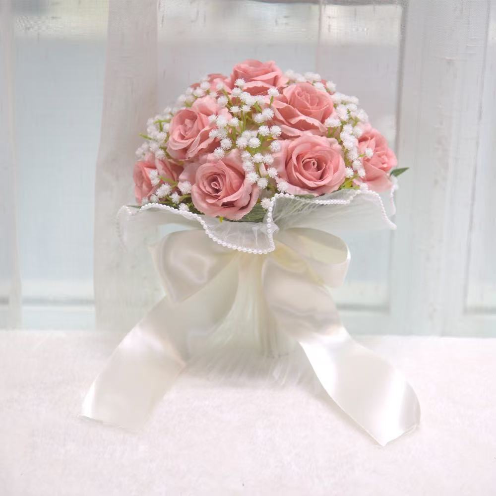 Gipsofila Rosa Fiore Artificiale Bouquet da Sposa Impermeabile Romantico Decorazione Matrimonio