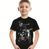 T-shirt da Ragazzo Motociclista T-shirt Stampata 3D per Bambino 2-10 Anni Manica Corta Maglietta Top Bambino Estate Trendy Street Top per Bambini