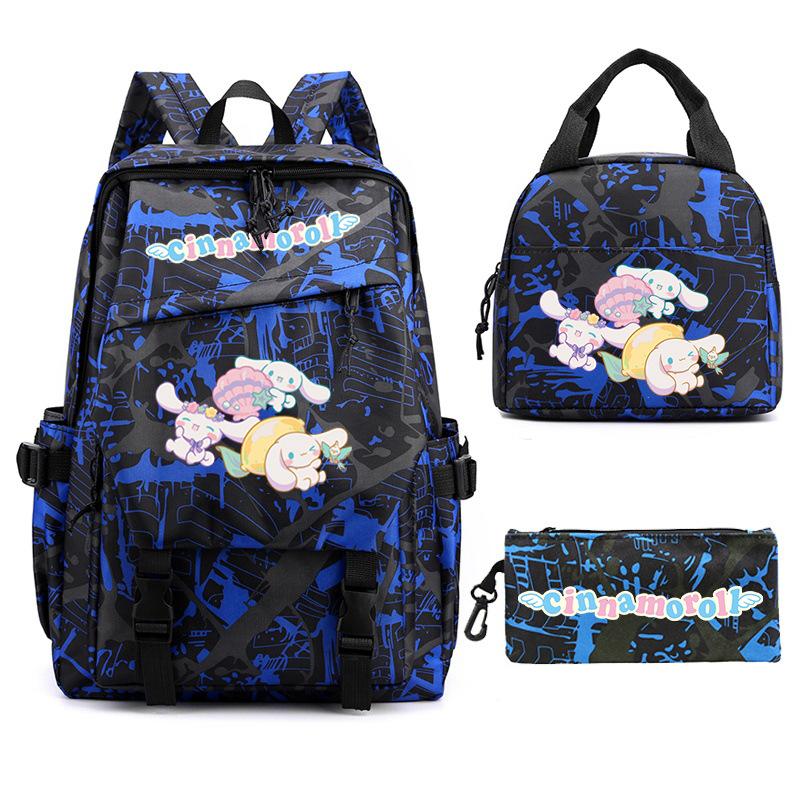 Cartoon Puppy Printed Schoolbag Set Backpack + Lunch Bag + Pencil Case Three-Piece Set