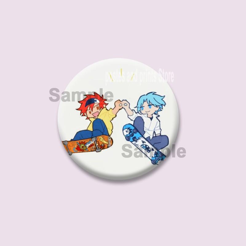 Cartoon Langa Hasegawa Reki Kyan Cosplay Badges Cute Anime SK8 Button Brooches On Backpack Manga Lapel Pins Jewelry Accesorios