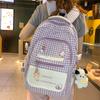 Schoolbags Children Elementary School Students Girls Plaid Letters Middle School Students No High Quality Junior High School Students Backpack