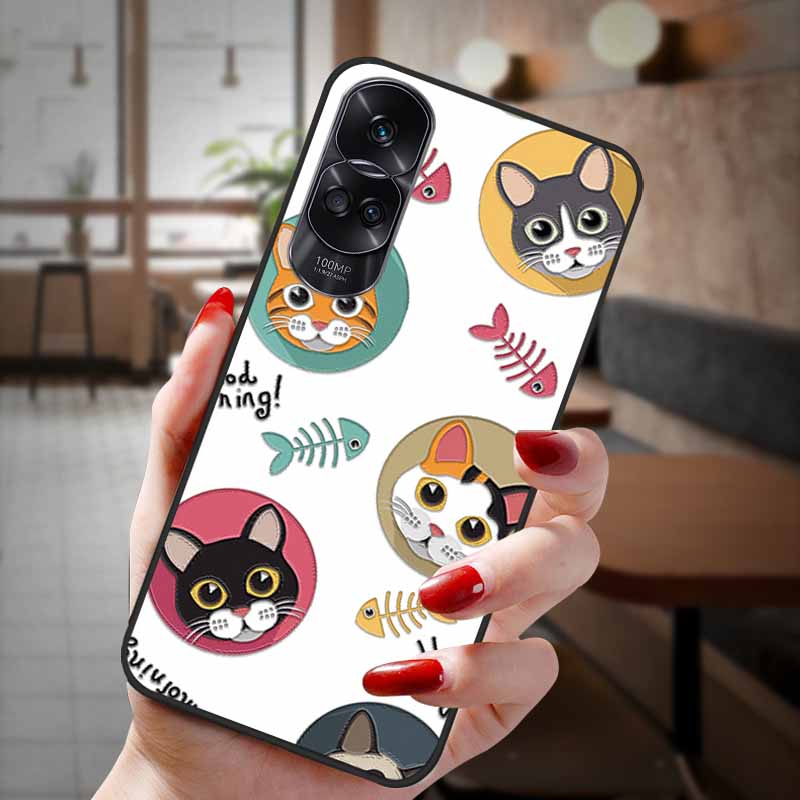 For Honor 90 Lite 5G Case 3D Flower Relief Emboss Silicon Back Cases For Honor 90 Cover Honor90 Pro 90Pro 90Lite Soft Protective