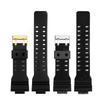 16mm Harz-Silikon-Armband für Casio G-Shock GA-100/110/120 GA400/700 GD-100/110 G-8900 GLS-100 Herren Damen Schwarz Gold Uhrenarmband