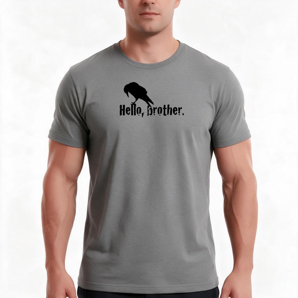 Hello Brother Tshirt Summer Casual Cotton Tee Oversized Streetwear Tops Vintage Graphic Print Loose Fit Short Sleeve
