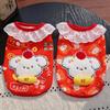 New Year Lace Dolls with Festive Pet Dog and Cat Clothing Accessories for Autumn and Winter, Made of Milk Velvet and Plush Teddy Bears.