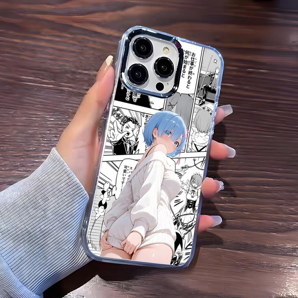 Anime Re Zero Rem Phone Case For IPhone 17 Pro Max 16 15 14 Pro Max IPhone 13 Pro Max 11 Plus Transparent Cover