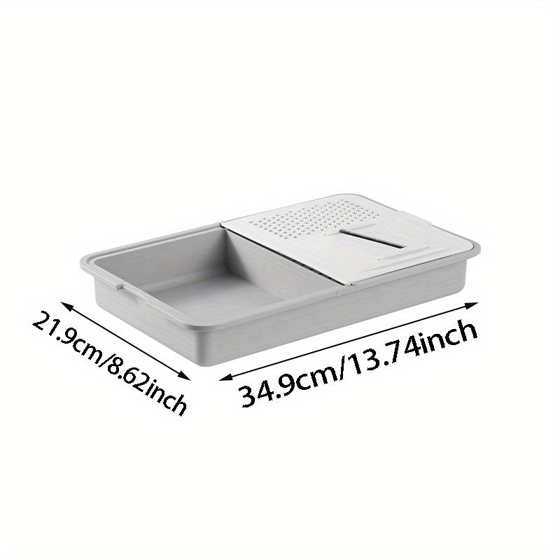 6 in 1 Multi Functional Kitchen Cutting Board with Stainless Steel Slicer, Draining Basket , BPA Free Plastic, Dishwasher Safe, Non-Slip Base