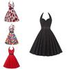 Elegante Vestito da Festa a Pois Vintage Anni '50 stile Halter di Audrey Hepburn