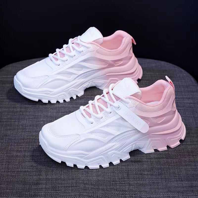 

Sneakers autumn breathable and comfortable hollow mesh dad shoes 22 years of autumn and winter leisure tide 35 розовый