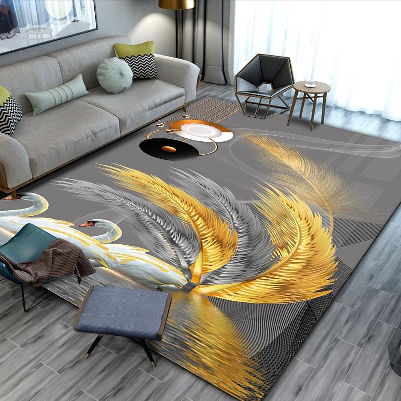 Europa Moderner Stil Gitterteppich Wohnzimmer Sofa Schlafzimmer Nachttisch Arbeitszimmer Eingangstür Teppich Rutschfest Mode Kunst Heimdekorationsmatte