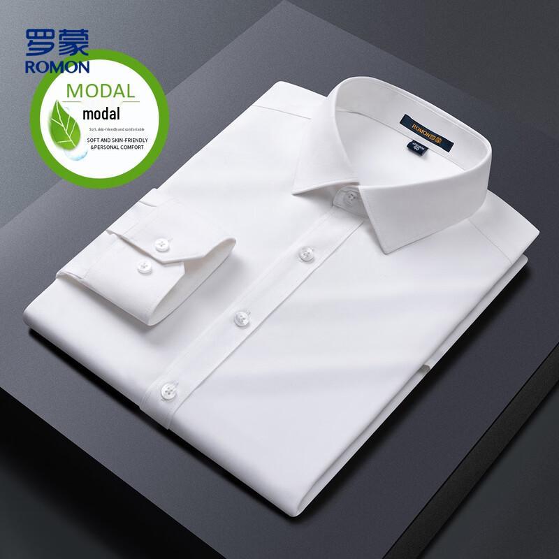 

Romon Men s Business Casual Long-Sleeve Solid Shirt 45