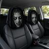 2Pcs Black Car Seat Cover Scary Face Printing Car Headrest Protector Car Headrest Cover  Halloween
