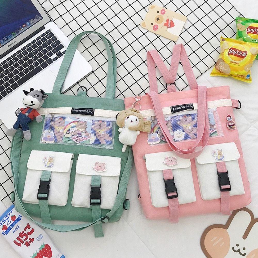 

Вместимость Крутая школьная сумка для девочек Сумка через плечо Сумка-мессенджер Сумка на плечо Студент Рюкзак зелёный