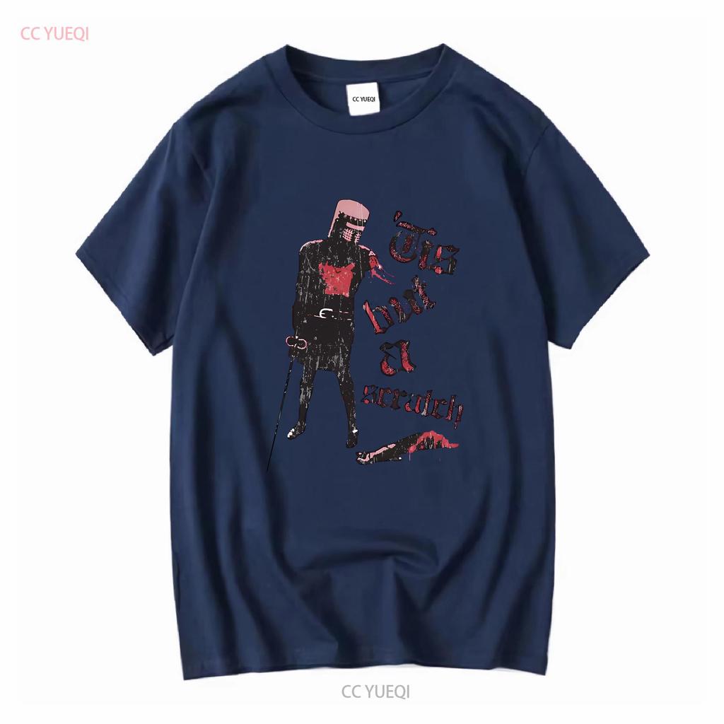 È solo un graffio Monty I Cavalieri della Python Nera Cavaliere Nero di Cocco Maglietta vintage Lavata Versatile Unisex Elastica streetwear
