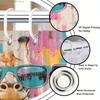 One Elegant Giraffe with Fashion Glasses and Tongue Out Bathroom Shower Curtain, with 12 Hooks, Quick Dry and Machine Washable