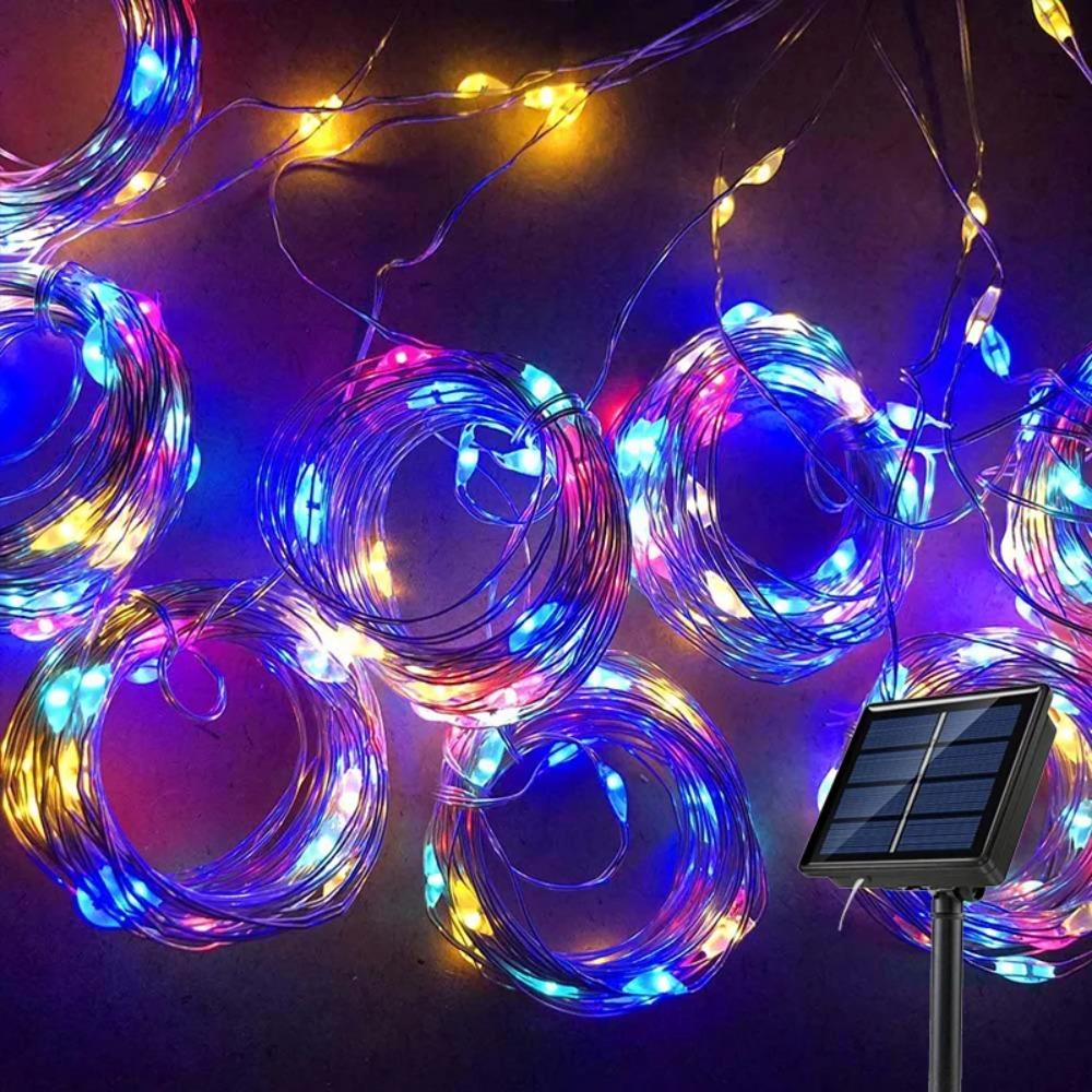 Solar Curtain Light LED Outdoor Waterproof 300leds Garland Decor String Lights Yard Christmas Fairy Wedding Party Terrace Garden