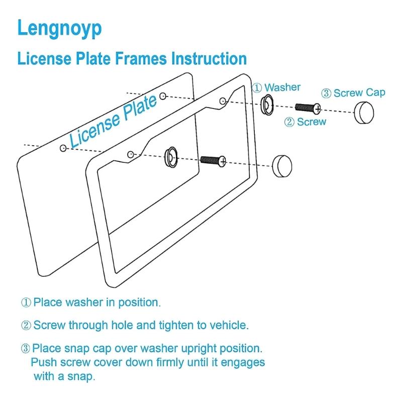 Universal American License Number Plate Bracket Frame Stainless Steel Metal with Standard Screw Exterior Accessories