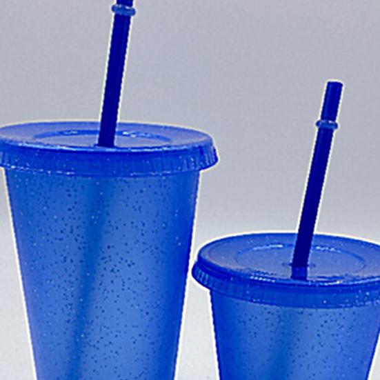 Water Bottle Portable Reusable PP Girl Sequined Glitter Cup for Outdoor