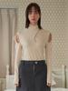 Double Hips Ribbon Drape Mock Neck Turtleneck_Ivory